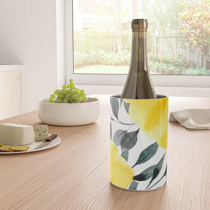 Big yellow watercolor flowers Wine Chiller Gallery Image 4