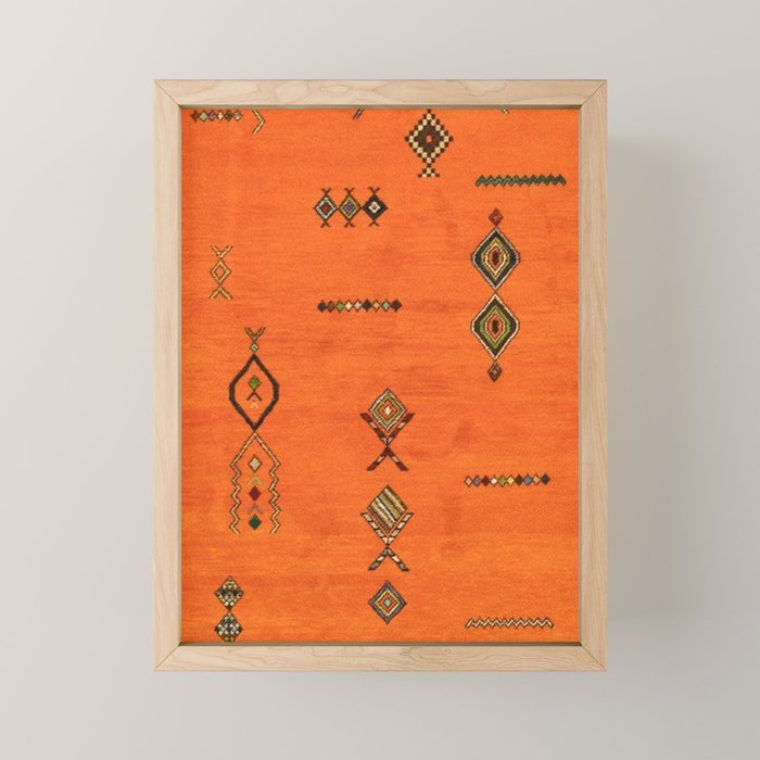 Oriental Traditional Moroccan Berber Rug Artwork Mini Art Print Gallery Image 1