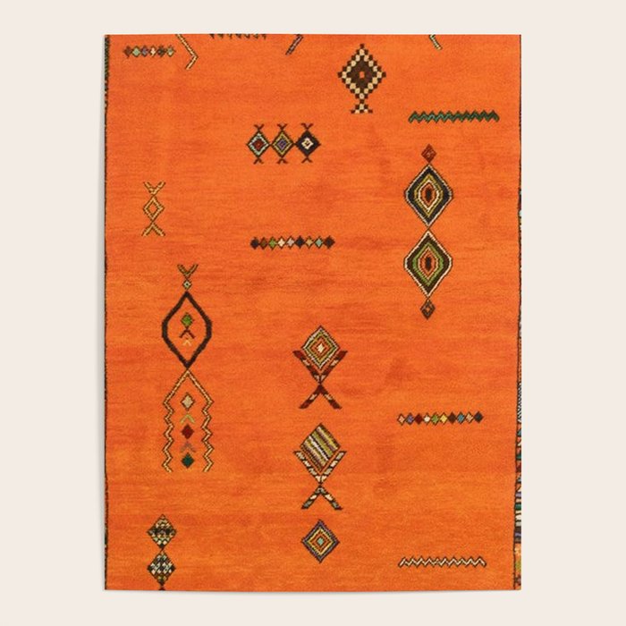 Oriental Traditional Moroccan Berber Rug Artwork Poster Gallery Image 1