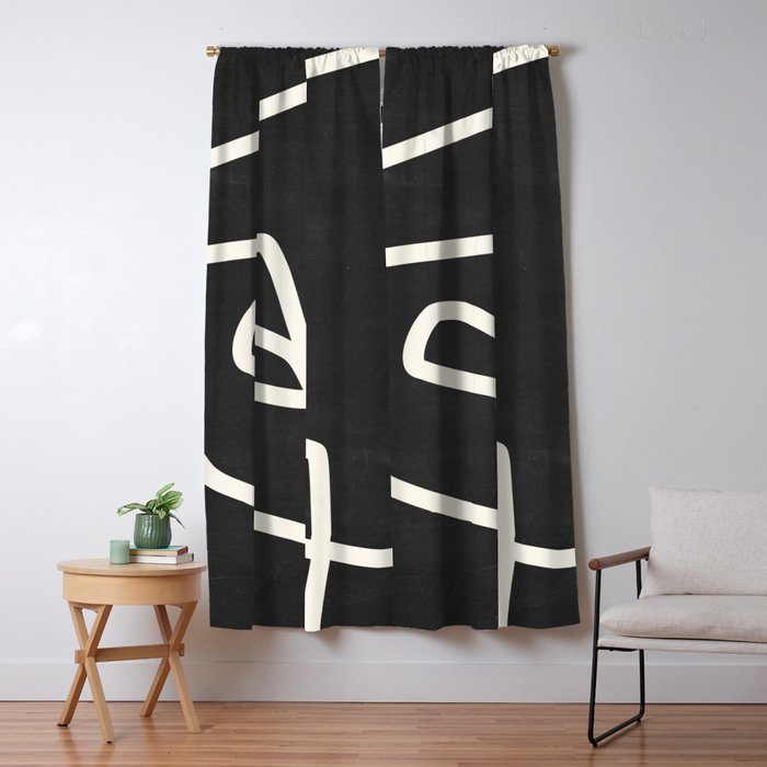 abstract minimal 57 Black & White Window Curtain Gallery Image 5