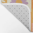 Retro hippie flower mosaic checkered pattern Bath Mat Gallery Image 2