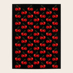 Y2K Cherries - Black Pattern Large Poster Gallery Image 4
