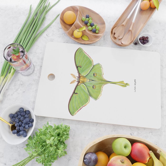Luna Moth (Actias luna) II Cutting Board Gallery Image 2