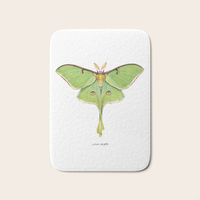 Luna Moth (Actias luna) II Bath Mat Gallery Image 1