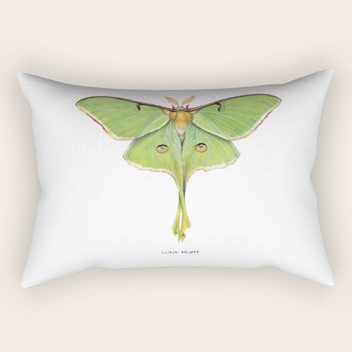 Luna Moth (Actias luna) II Rectangular Pillow Gallery Image 1