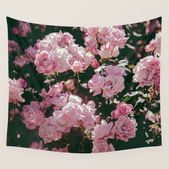 Light Pink Roses Wall Tapestry Gallery Image 1