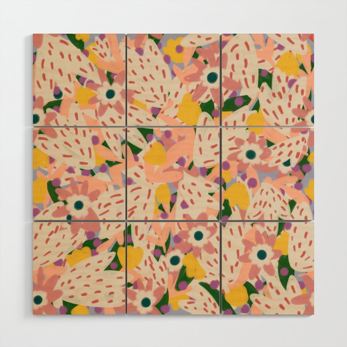 Floral Collage  Wood Wall Art Gallery Image 1