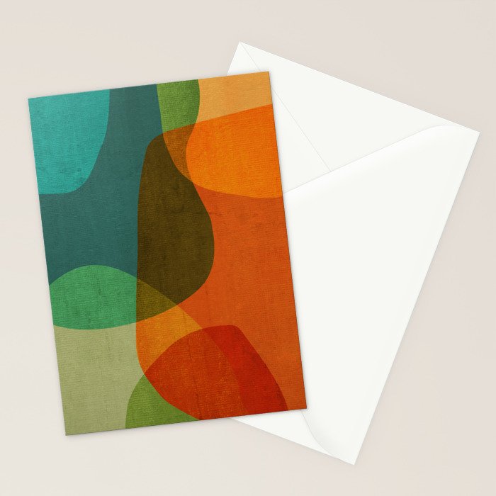 Mid-Century Modern Digital Art Stationery Card Gallery Image 2