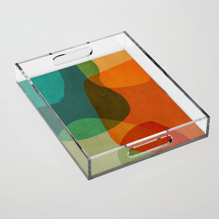 Mid-Century Modern Digital Art Acrylic Tray Gallery Image 1