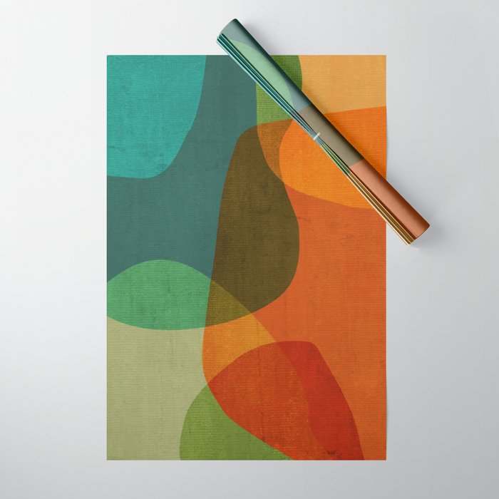 Mid-Century Modern Digital Art Wrapping Paper Gallery Image 1
