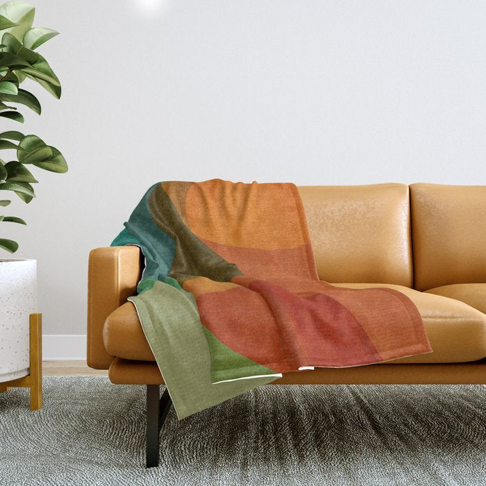 Mid-Century Modern Digital Art Throw Blanket Gallery Image 1