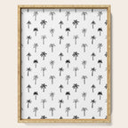 Black and white palm tree beach doodle pattern Serving Tray Gallery Image 1
