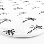 Black and white palm tree beach doodle pattern Bath Mat Gallery Image 3