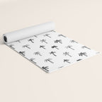 Black and white palm tree beach doodle pattern Yoga Mat Gallery Image 2