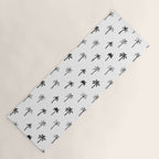 Black and white palm tree beach doodle pattern Yoga Mat Gallery Image 1