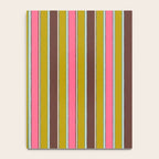 Retro Eclectic Watercolor Paper Stripes Vertical Pattern Pink Chartreuse Brown Blue Cream Notebook Gallery Image 4