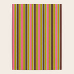 Retro Eclectic Watercolor Paper Stripes Vertical Pattern Pink Chartreuse Brown Blue Cream Poster Gallery Image 4