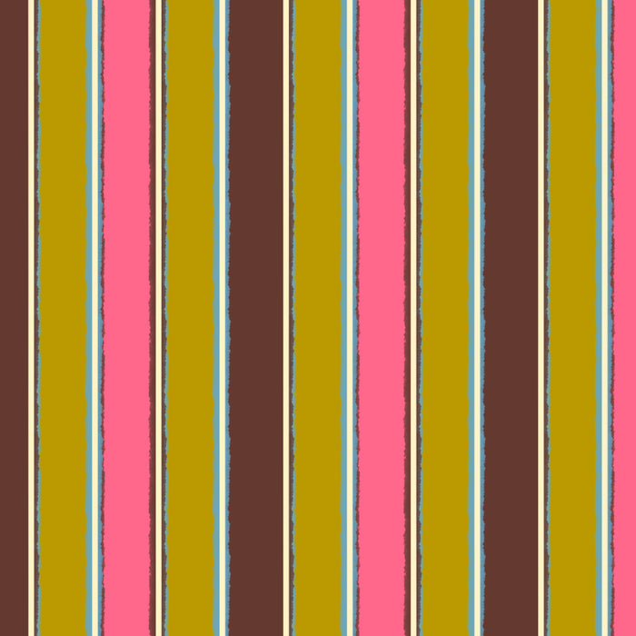 Retro Eclectic Watercolor Paper Stripes Vertical Pattern Pink Chartreuse Brown Blue Cream Coffee Mug Gallery Image 2