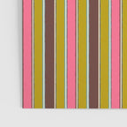 Retro Eclectic Watercolor Paper Stripes Vertical Pattern Pink Chartreuse Brown Blue Cream Poster Gallery Image 3