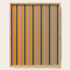 Retro Eclectic Watercolor Paper Stripes Vertical Pattern Pink Chartreuse Brown Blue Cream Serving Tray Gallery Image 1