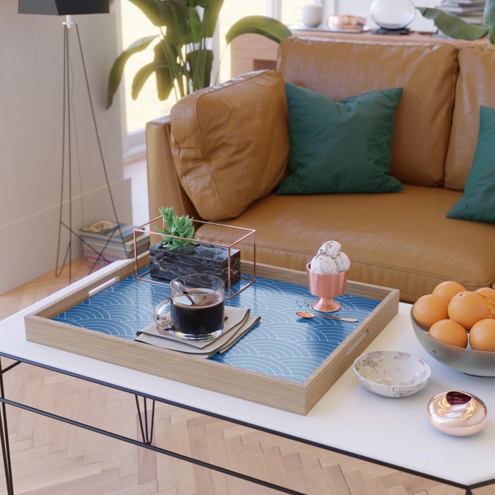 Seigaiha (Sapphire Blue) Serving Tray Gallery Image 2