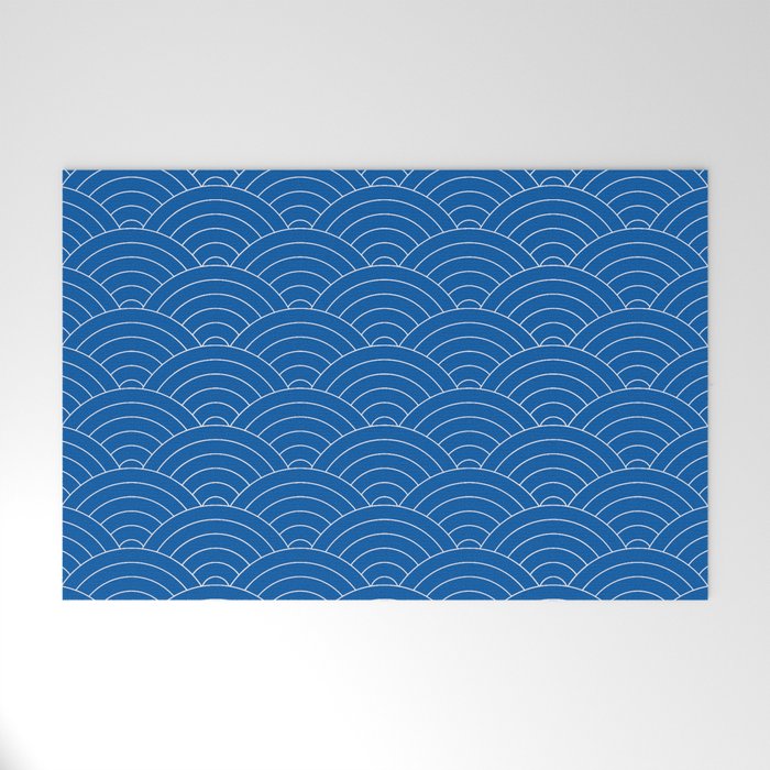 Seigaiha (Sapphire Blue) Welcome Mat Gallery Image 1