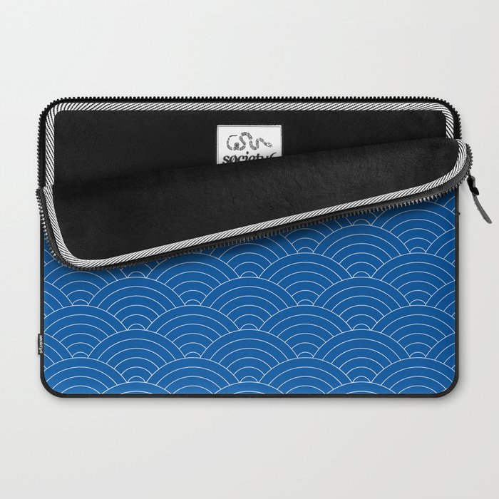 Seigaiha (Sapphire Blue) Laptop Sleeve Gallery Image 2