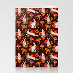 Bunnies and Shrooms Pattern Stationery Card Gallery Image 2