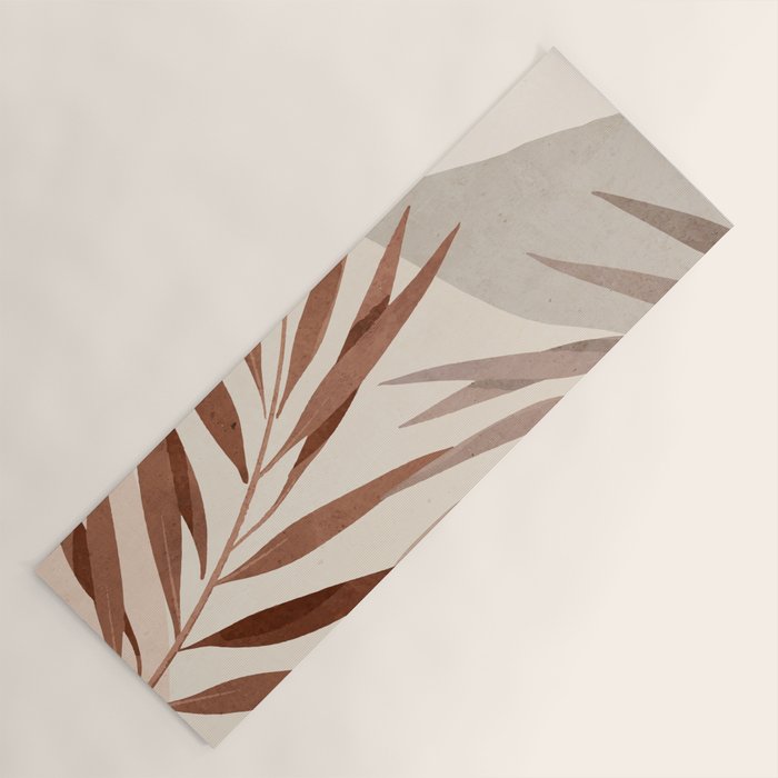 Minimal Abstract Art Tropical Leaf Yoga Mat Gallery Image 1