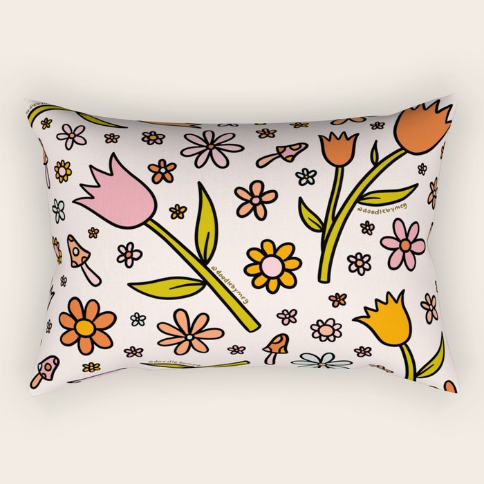 Tulip Print Rectangular Pillow Gallery Image 2