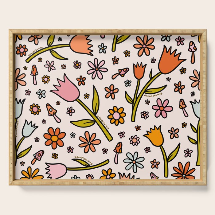 Tulip Print Serving Tray Gallery Image 1