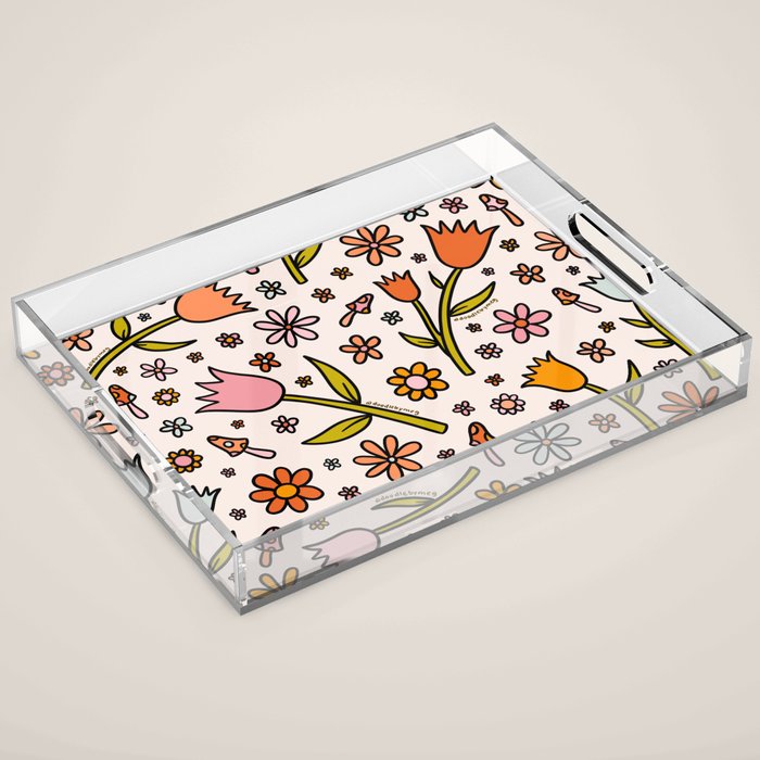 Tulip Print Acrylic Tray Gallery Image 1