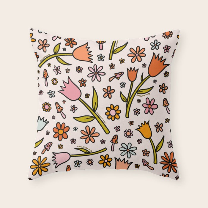 Tulip Print Throw Pillow Gallery Image 6