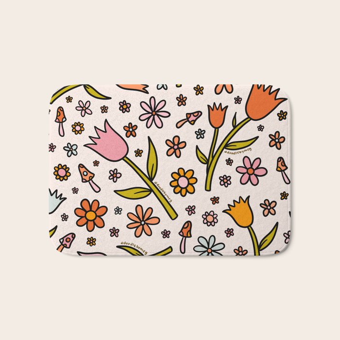 Tulip Print Bath Mat Gallery Image 1