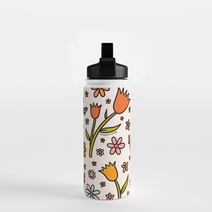 Tulip Print Water Bottle Gallery Image 2