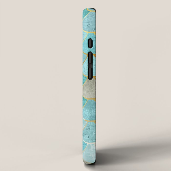 Moroccan Mermaid Fish Scale Pattern, Aqua,Teal iPhone Case Gallery Image 2