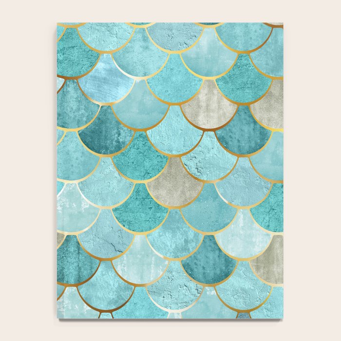 Moroccan Mermaid Fish Scale Pattern, Aqua,Teal Notebook Gallery Image 4