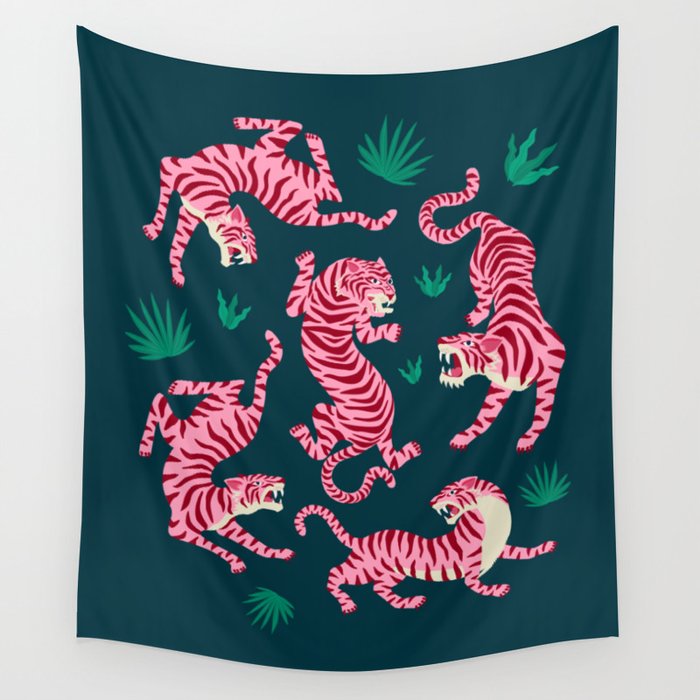 Night Race: Pink Tiger Edition Wall Tapestry Gallery Image 4