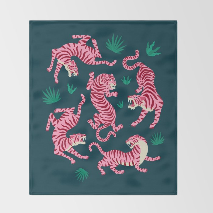 Night Race: Pink Tiger Edition Throw Blanket Gallery Image 2