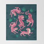 Night Race: Pink Tiger Edition Throw Blanket Gallery Image 2