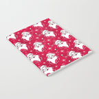 'Tis The Season Retro Santa Red White Pattern Notebook Gallery Image 2