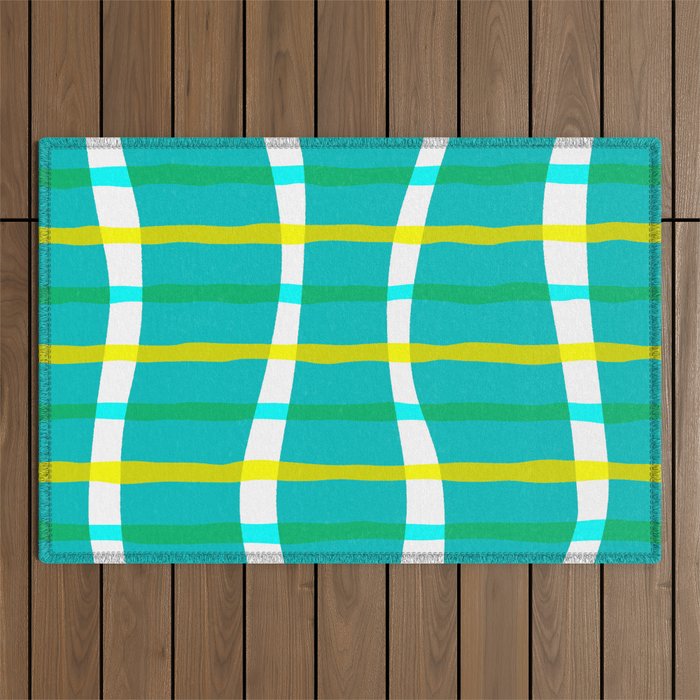 Groovy Plaid Outdoor Rug Gallery Image 1