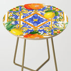 Summer ,Sicilian tiles ,citrus,oranges,majolica,lemons ,Mediterranean  Side Table Gallery Image 2