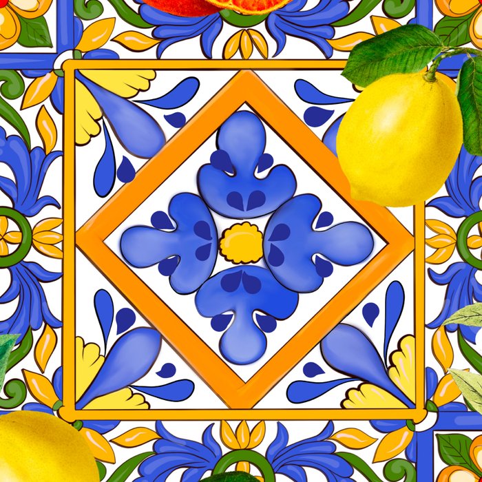 Summer ,Sicilian tiles ,citrus,oranges,majolica,lemons ,Mediterranean  Coffee Mug Gallery Image 2