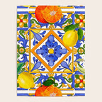 Summer ,Sicilian tiles ,citrus,oranges,majolica,lemons ,Mediterranean  Poster Gallery Image 4