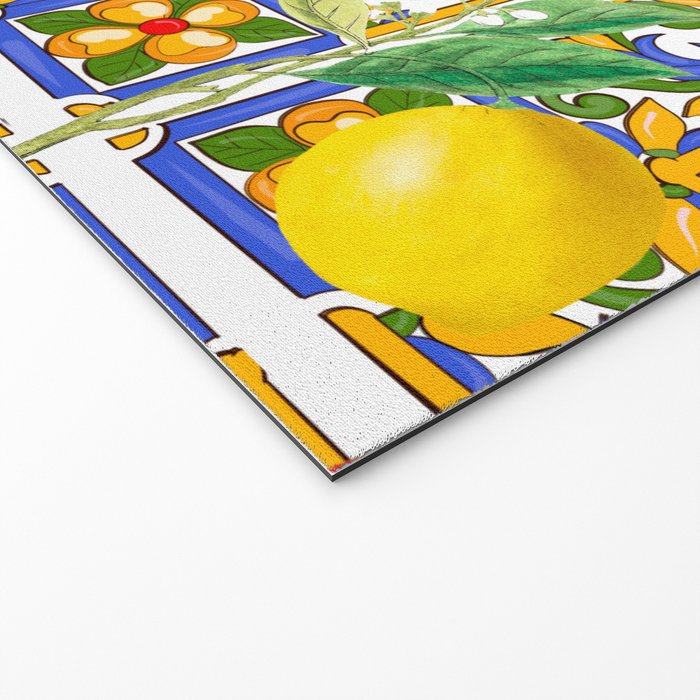 Summer ,Sicilian tiles ,citrus,oranges,majolica,lemons ,Mediterranean  Welcome Mat Gallery Image 2