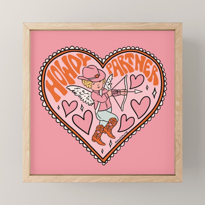 Howdy Partner Cupid Mini Art Print Gallery Image 1