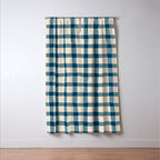Organic Gingham Blue Window Curtain Gallery Image 3