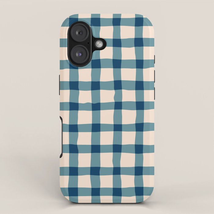 Organic Gingham Blue iPhone Case Gallery Image 1