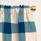 Organic Gingham Blue Window Curtain Gallery Image 2